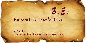 Berkovits Euzébia névjegykártya